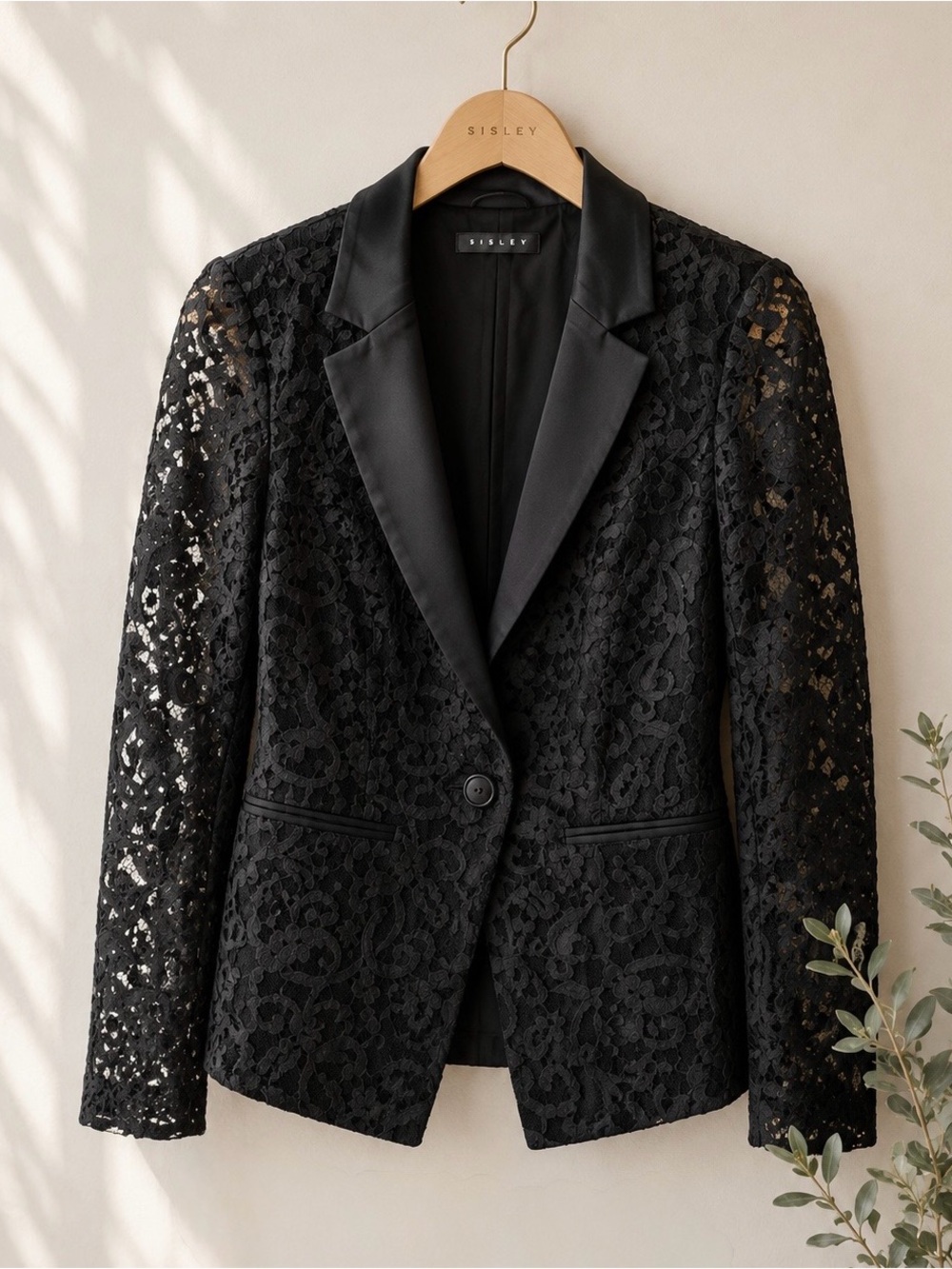 Sisley Black Lace Blazer Small